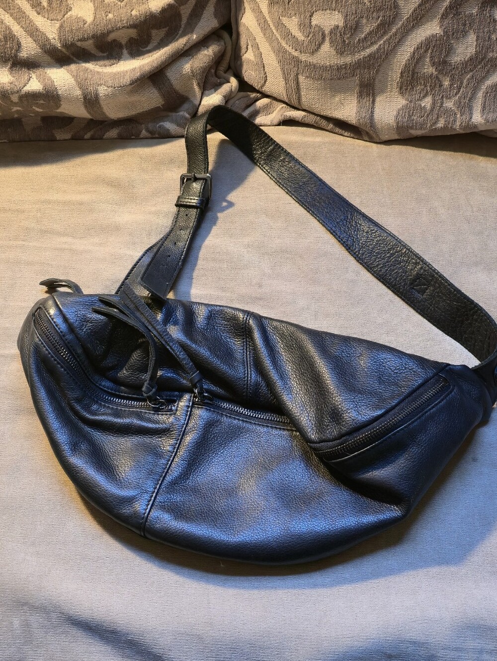 Black Leather Sling/bum  Bag for Classic Crossbody